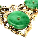 Estate Circa 1960's Jadeite Yellow Gold Necklace 15060