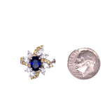 Estate Gem 1.16 ct Oval Sapphire & 1.37 cttw Fancy Yellow & White Diamond Platinum Ring 15077