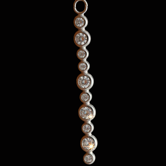 Italian Manufacturer Custom Made 10 Stone .25 cttw Diamond 18kt. White Gold Pendant