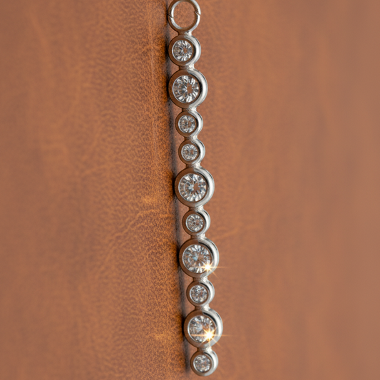 Italian Manufacturer Custom Made 10 Stone .25 cttw Diamond 18kt. White Gold Pendant