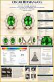 Estate Oscar Heyman Natural 6.15cttw Tsavorite and Diamond Platinum Earring (CDC Report)