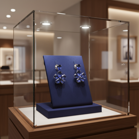 2000's Tanzanite and Diamond Cluster Flower Earrings