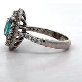 Designer M.C. Marchisio Natural Paraiba & Diamond 18KT White Gold Ring