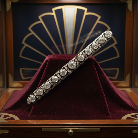 Art Deco 3.50cttw Diamond Platinum Brooch