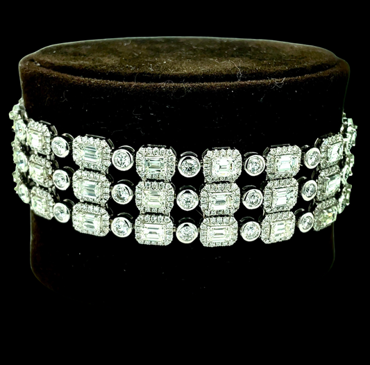 Designed By Vatche Elmedjian One Of a Kind 22.80 cttw Diamond 3 Row Bracelet 13621