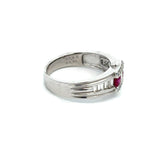 Vintage Ruby & Diamond Platinum Ring
