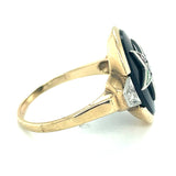 Estate Gents .10 cttw Diamond Onyx Mosiac Ring 13895