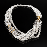 Rock Crystal Multi Strand and 14K Yellow Gold Necklace