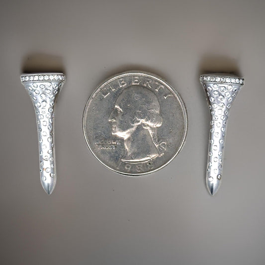 The Champion .58 cttw Diamond White Gold Golf Tee Earrings 15445