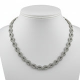 USA Designer ADJ 12.00cttw Diamond 18K White Gold Necklace