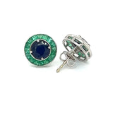 Art Deco Reproduction Aristocrat 2.40 cttw Sapphire and 1.43 cttw Emerald Earrings 13542