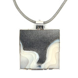 The Works of Designer Steve Walters "Waters Edge" One Of a Kind Beryl White Agate Diamond Necklace 13629