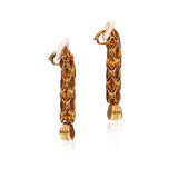 Estate Italian Designer 12.00 cttw Citrine Drop 18K Yellow Gold Earrings 14315