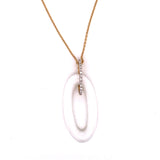 18K Yellow Gold Agate and Diamond Necklace 00117