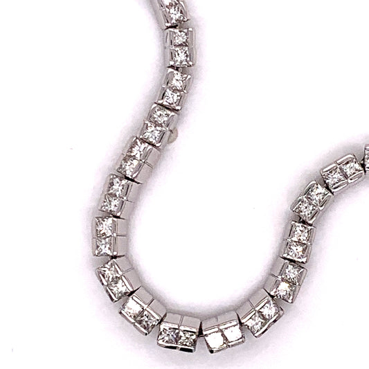 Princess Cut Diamond 14K White Gold Tennis Bracelet