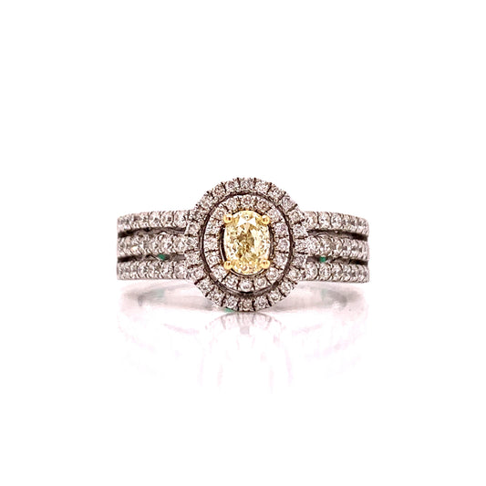 1.00 cttw Fancy Yellow Diamond Ring 02203