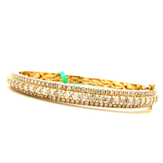 Yellow Gold 3.20 cttw Diamond Bangle 03611