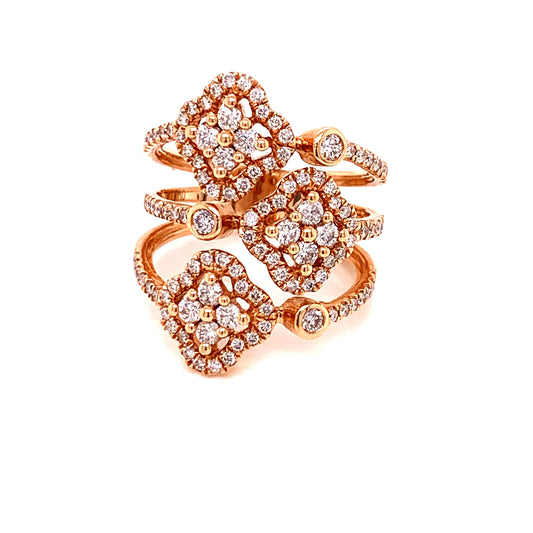 Fashionista 1.00 cttw Diamond 18K Rose Gold Ring 04040