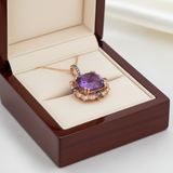 Effy Amethyst, Diamond and 14K Rose Gold Pendant With Chain 04661