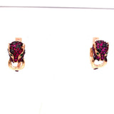 E.H. Collection Panther Ruby Diamond Earrings 05587