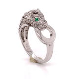 E.H. Collection .65 cttw Diamond and Emerald Panther Ring 05797