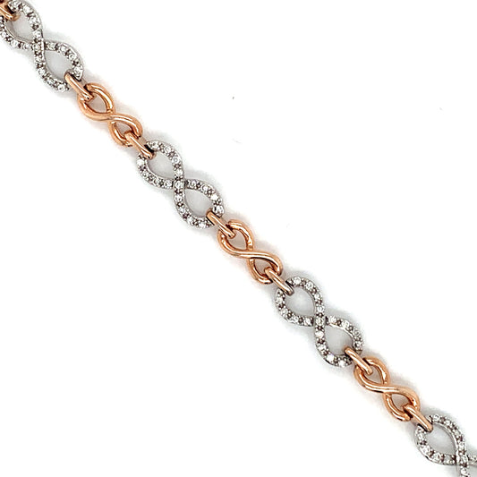 E.H. Collection .53 cttw Diamond 14K White/Rose Gold Bracelet 06578