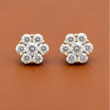 Maya Lianna Diamond and 14K Yellow Gold Cluster Earrings