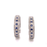 Damiani Sapphire and Diamond 18K White Gold Hoop Earrings 09026