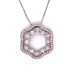 Damiani Diamond and 18K White Gold Pendant With Chain