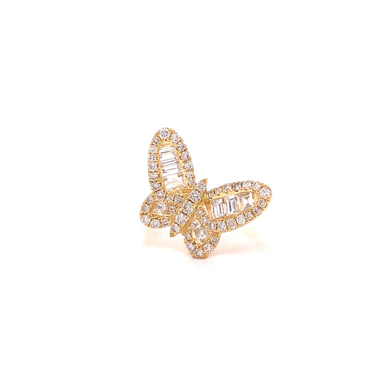 Fashionista 1.14 cttw Diamond Butterfly Ring 09783