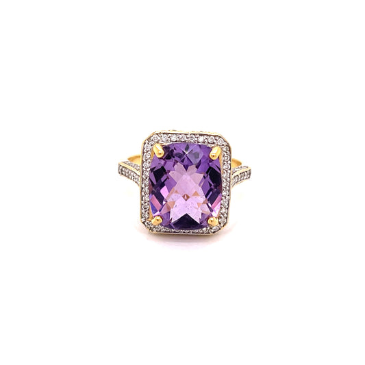 Clyde Duneier 5.50 ct Amethyst and Diamond Ring 09806