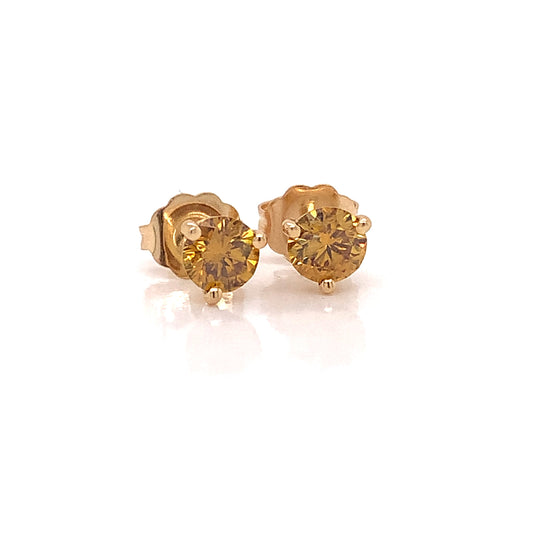 Natural Fancy Orange .80 cttw Diamond Earrings 09966