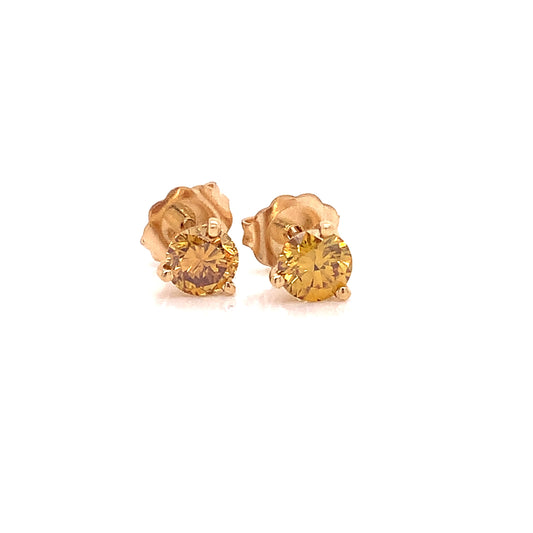 Natural Fancy Orange .72 cttw Diamond Earrings 09967