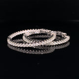 J.E. Caldwell Diamond and 14K White Gold Hoop Earrings