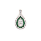 Art Deco Reproduction Aristocrat .75 cttw Tsavorite .69 cttw Diamond Pendant 10555