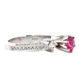 Designer EMJ Ruby and Diamond 18K White Gold Ring 14844