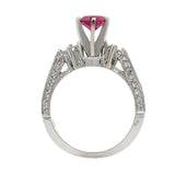 Designer EMJ Ruby and Diamond 18K White Gold Ring 14844