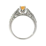 Citrine and Diamond 14K White Gold Ring 14853