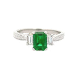 Designer Tacori Lab Emerald and Natural Diamond Ring 14855