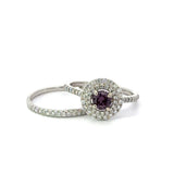 HMA Creation Amethyst and Diamond Bridal Set Ring 14871