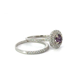 HMA Creation Amethyst and Diamond Bridal Set Ring 14871