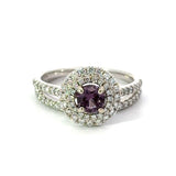 HMA Creation Amethyst and Diamond Bridal Set Ring 14871