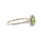 Designer Martin Flyer Peridot and Diamond Halo Ring 14872