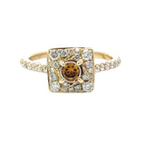 Leo Schachter .76 cttw Diamond Ring Natural Fancy Orange Center 14877