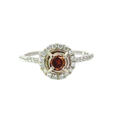 Maya Lianna .59 cttw Diamond Ring Natural Fancy Orange Center 14884