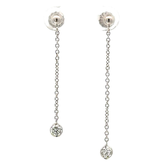 Maya Lianna 14K White Gold Dangle Diamond Earrings 14888