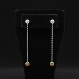 Maya Lianna 1.12 cttw Diamond and Natural Fancy Orange Diamond Dangle Earrings 14890