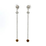 Maya Lianna 1.12 cttw Diamond and Natural Fancy Orange Diamond Dangle Earrings 14890