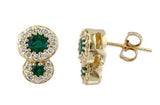 Effy Collection - Emerald & Diamond Yellow Gold Earrings 15103