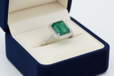 Effy Collection - Emerald 2.95ct & Diamond Emerald Cut 18K White Gold Ring 15106